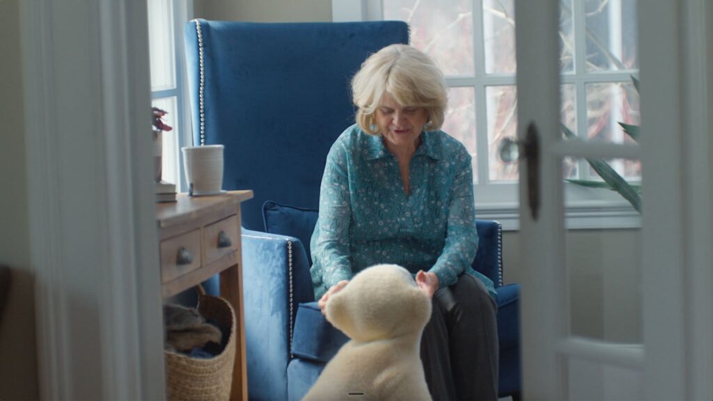 Familiar AI robot companion connects with senior lady
