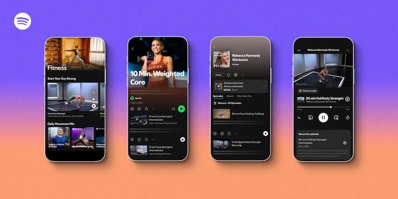 Spotify Peloton Guided Workouts on phones