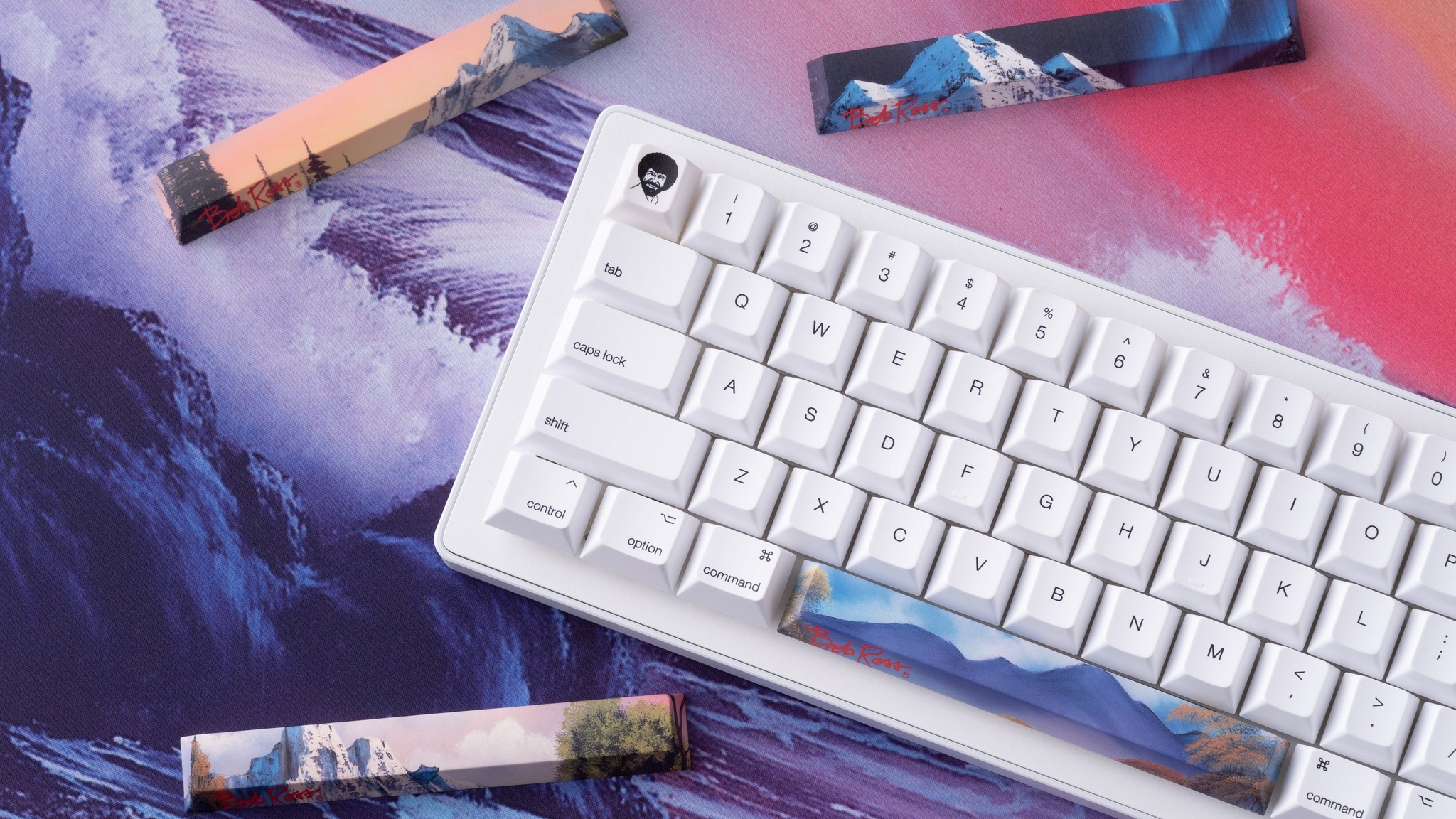 Apos x Bob Ross Panoramic Scenic Keycaps