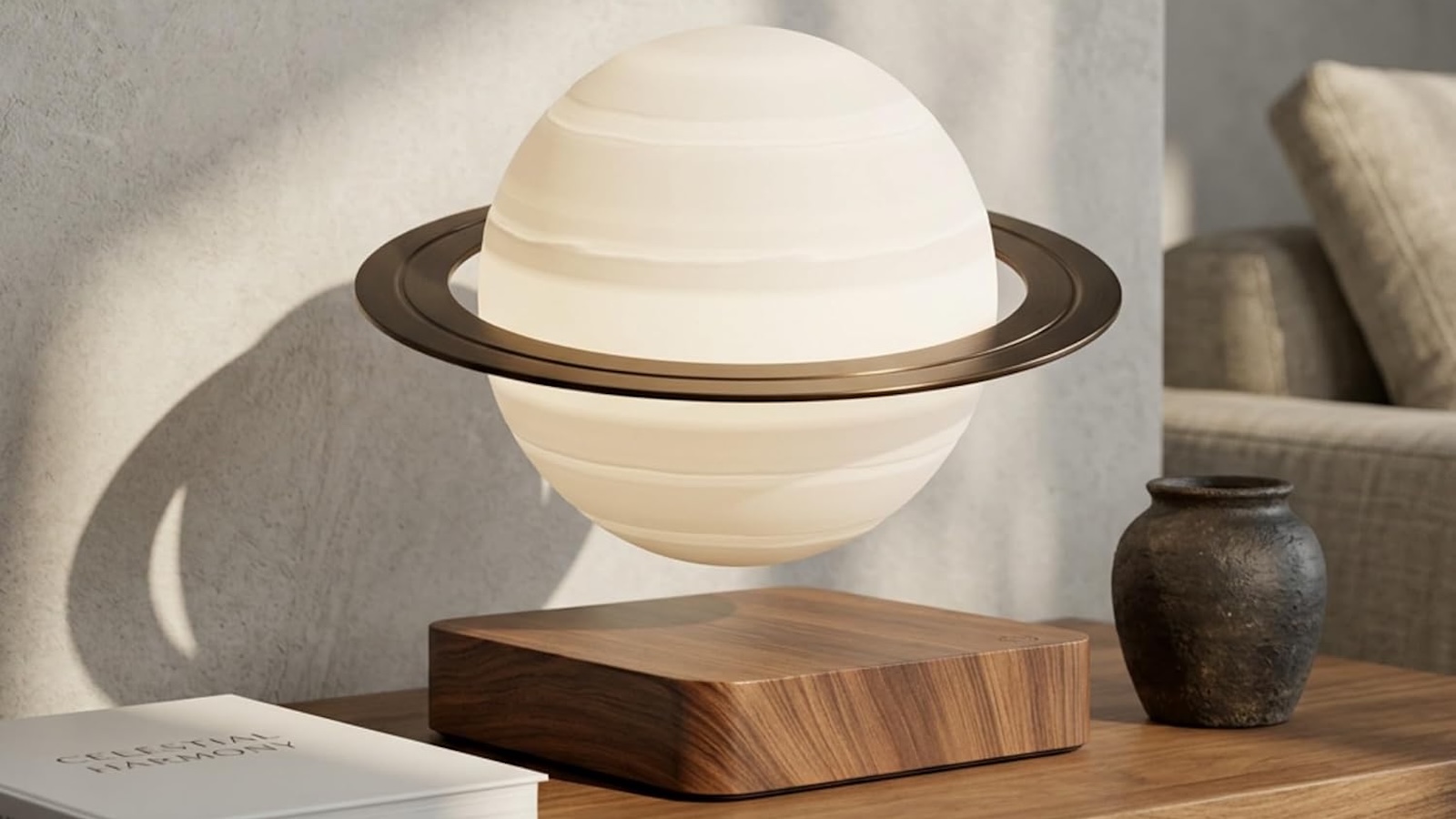 Levitating Saturn Globe Desk Lamp