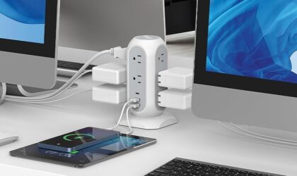 TESSAN Tower Power Strip Flat Plug 6 FT